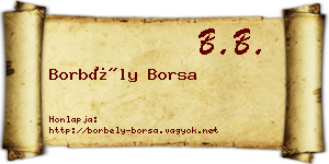 Borbély Borsa névjegykártya